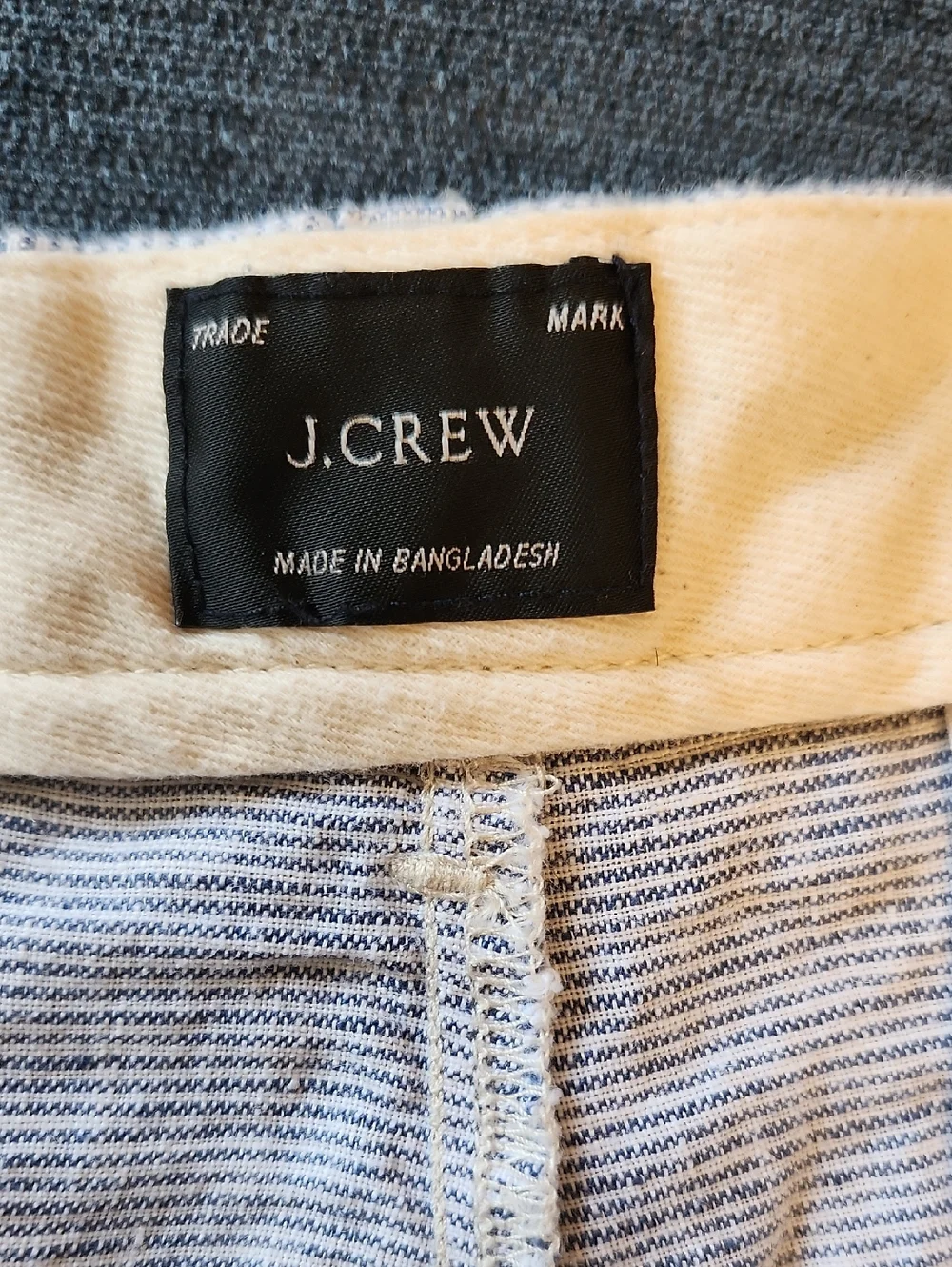 J. Crew Blue & White  Striped Inseam 9 Linen  Shorts 32 Waist